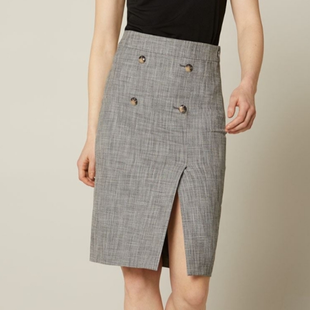 New RW&CO pencil skirt grey crosshatch size 0